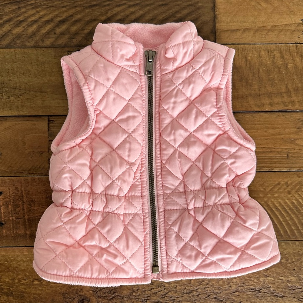 Old Navy Pink Puffer Vest For Baby